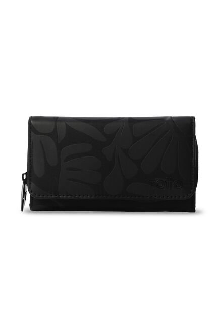 Billetera Mujer Texture Grande Con RFID Blocker Negra