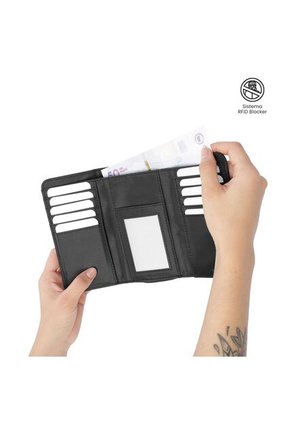 Billetera Mujer Texture Grande Con RFID Blocker Negra