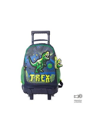 Maleta Para Niño Con Ruedas Digisaurio Mediano Azul