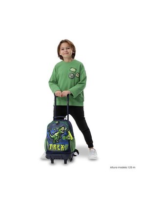 Maleta Para Niño Con Ruedas Digisaurio Mediano Azul