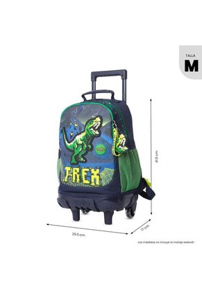 Maleta Para Niño Con Ruedas Digisaurio Mediano Azul
