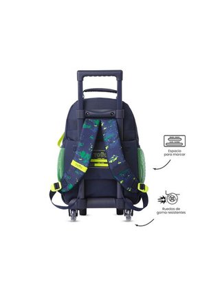 Maleta Para Niño Con Ruedas Digisaurio Mediano Azul