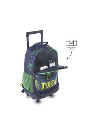 Maleta Para Niño Con Ruedas Digisaurio Mediano Azul