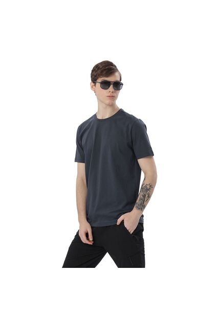 Camisa Para Hombre Unicolor Manne Manga Corta Azul