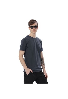 Camisa Para Hombre Unicolor Manne Manga Corta Azul