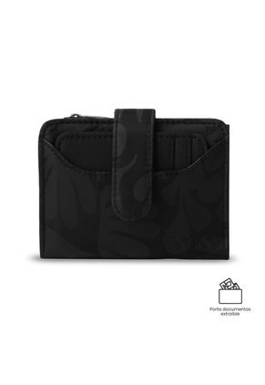 Billetera Mujer Texture Pequeña Con RFID Blocker Negra