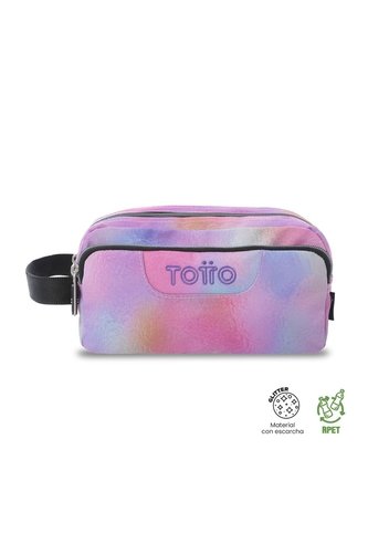 Cartuchera Multiuso Agapec Glitter Grande Rosada Mujer Totto