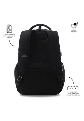 Morral Táctico Porta PC 16" Polixan 3.0 Negro Hombre