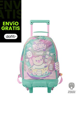 Morral Con Ruedas Niña Mellow Mediano Gris Totto
