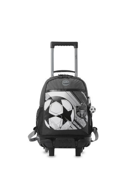 Morral Escolar Con Ruedas Champion Mediano Estampado De Fútbol