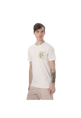 Camiseta Estampada Para Hombre Atena Manga Corta Blanca Totto