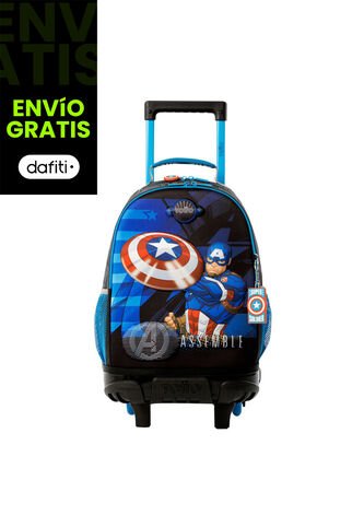 Morral Con Ruedas Niño Avengers Capitán América Mediano Gris Totto