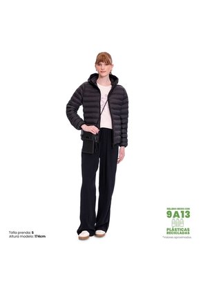 Chaqueta Acolchada Para Mujer Colorfull Pro Negra