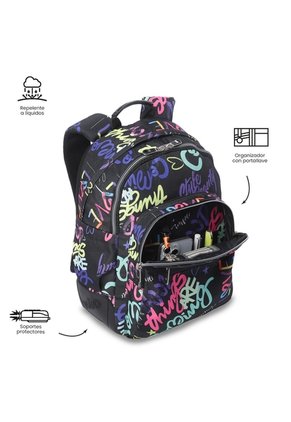 Morral Juvenil Porta PC 14" Rayol Negro