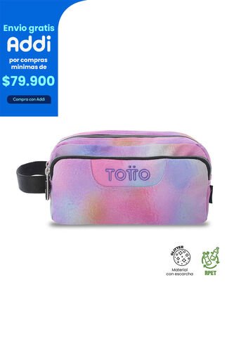 Cartuchera Multiuso Agapec Glitter Grande Rosada Mujer Totto