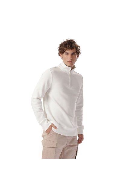 Buzo Con Cremallera Para Hombre Winner Pullover Blanco Hueso
