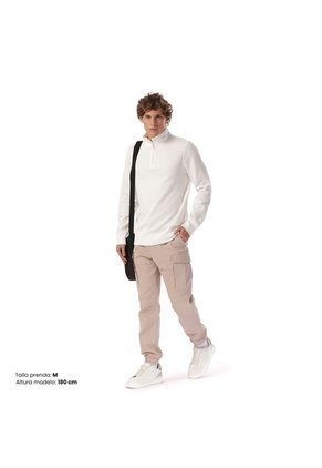 Buzo Con Cremallera Para Hombre Winner Pullover Blanco Hueso