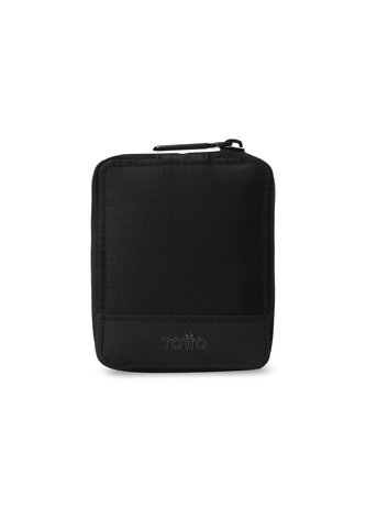 Billetera Hombre Wood Mediana Con RFID Blocker Negra Totto
