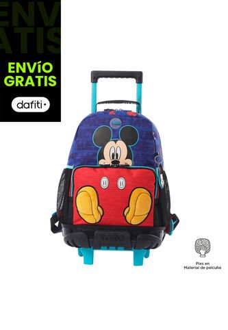 Morral Con Ruedas Niño Mickey Mediano Azul Totto