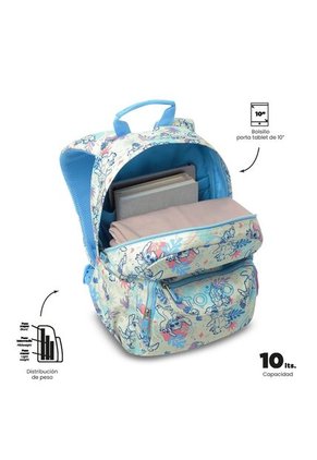 Morral Juvenil Porta Tablet 10" Tempera Stitch Blanco