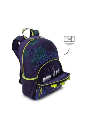 Morral Para Niño Dino Rock Mediano Azul - Edición Especial