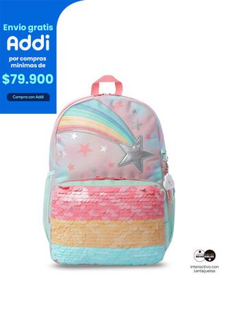 Morral Para Niña Rainbow Star Grande Rosado Totto