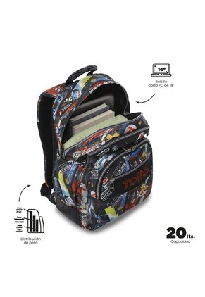 Morral Juvenil Porta PC 14" Rayol Rojo