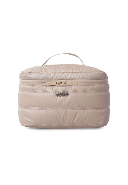 Cosmetiquera Multiuso Moxi Grande Beige/Metálico