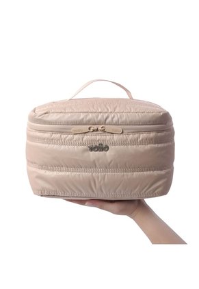 Cosmetiquera Multiuso Moxi Grande Beige/Metálico