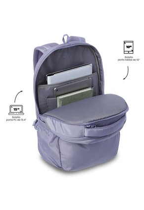 Morral Universitario Indo 2.0 Porta PC 15" Morado Mujer