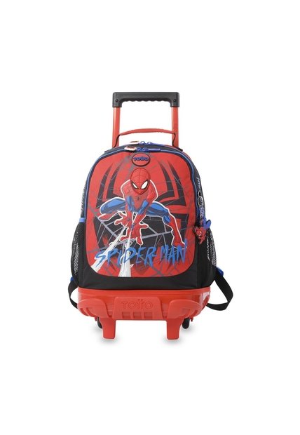 Maleta Para Niño Con Ruedas Spiderman Urban Mediano Rojo