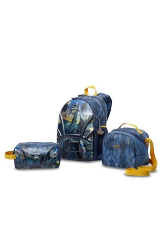 Combo Escolar Niño X3 Morral + Lonchera + Multiuso Sentinel Gris Totto