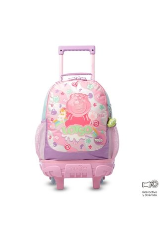 Morral Escolar Con Ruedas Para Niña Lotso Gummy Mediano Rosado Totto