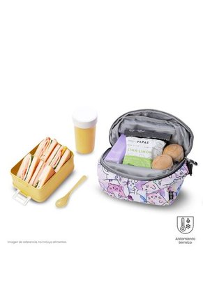 Combo Escolar Juvenil Acuarela Glitter + Lonchera Y Cartuchera