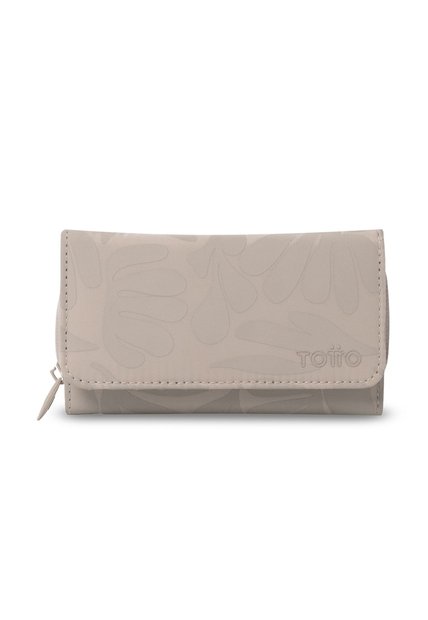 Billetera Mujer Texture Grande Con RFID Blocker Beige