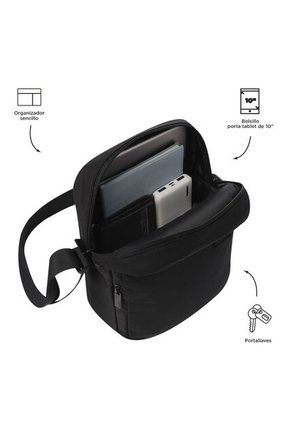 Bolso Para Hombre Porta Tableta 10" Drill Negro