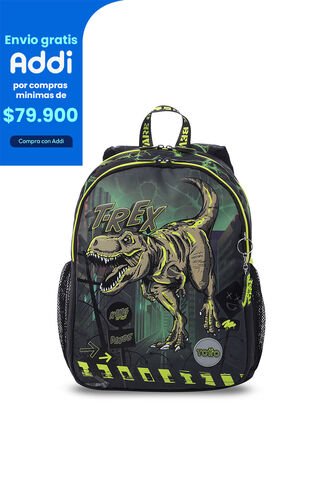 Morral Para Niño Dino Rock Mediano Verde Totto