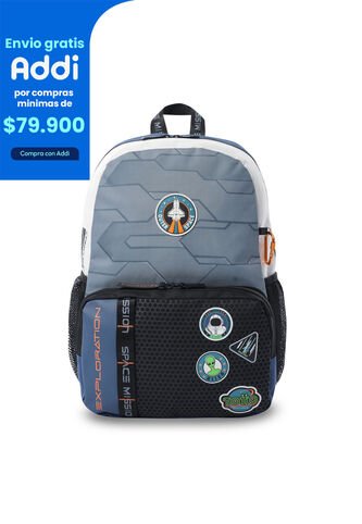 Morral Para Niño Gemini 2 Mediano Gris Totto