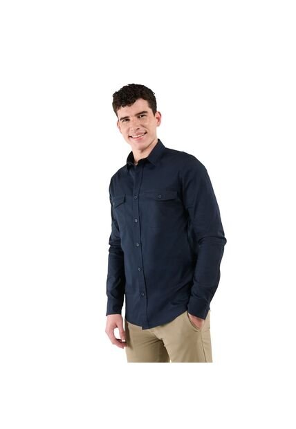 Camisa Para Hombre Manga Larga Garnet Azul
