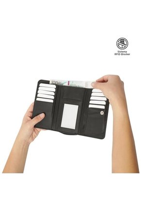 Billetera Texture Var Con RFID Blocker Negra