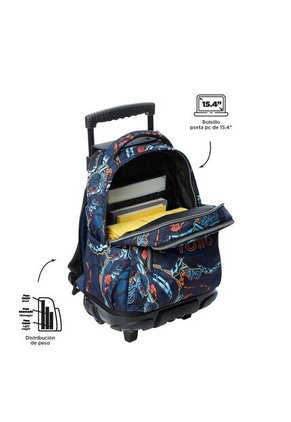 Morral Ruedas Niño Porta PC 15.4" Bomper Renglon Azul