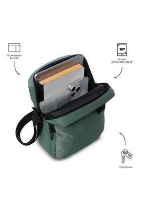 Bolso Para Hombre Drill Tipo Crossbody Pequeño Verde