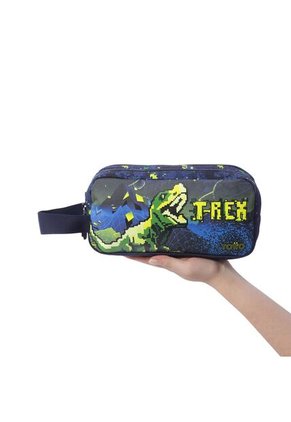 Cartuchera Escolar Grande Para Niño 2 Cuerpos Digisaurio Azul