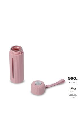Botilito De Vidrio Neza 500 Ml Mediano Color Rosado