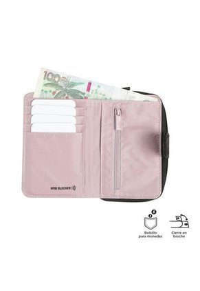 Billetera Daintty Con RFID Blocker Negra