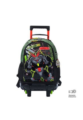 Combo Escolar Morral Con Ruedas + Lonchera Argon Verde Niño