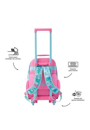 Morral Con Ruedas Para Niña Gabby Cats M Azul