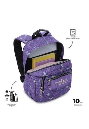 Morral Juvenil Tempera Pequeño Morado Con Corazones