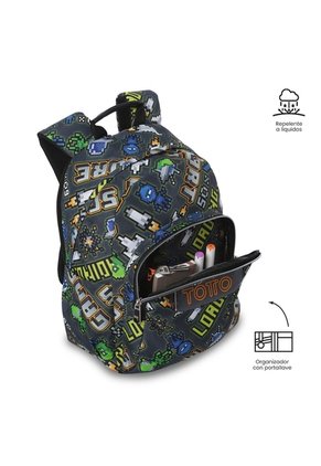 Morral Juvenil Porta PC 13" Gommas Print De Videojuego