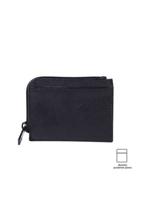 Billetera De Cuero Slice Negra Pequeña